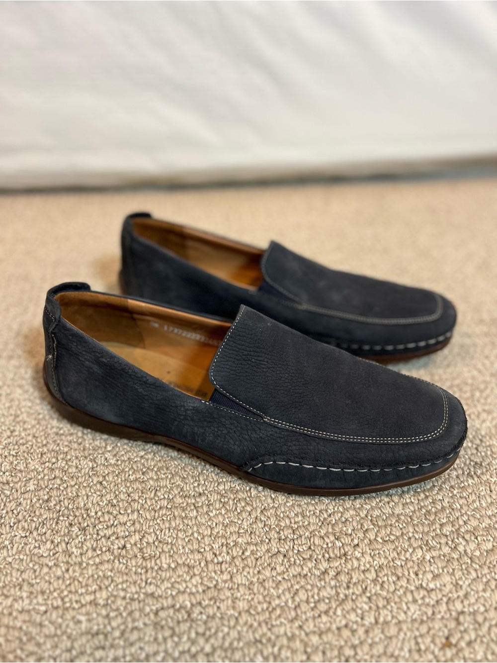 Mephisto Edlef Cool-Air Driving Loafer Shoe Men 12 Moccasins Blue Suede Leather - Picture 1 of 15